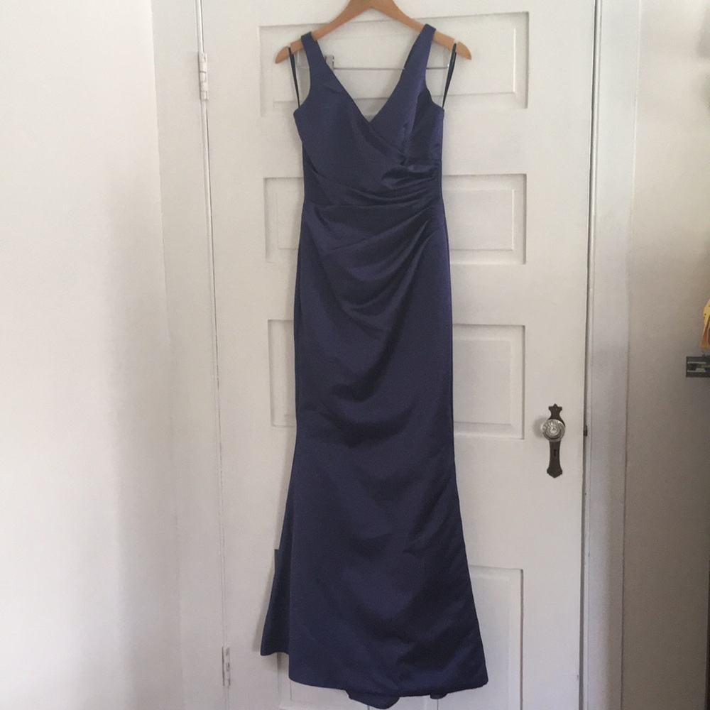 Kelsey Rose Fluted Satin Gown - Purple size 8